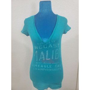 American Eagle Teal V Neck Shirt Size XS/TP